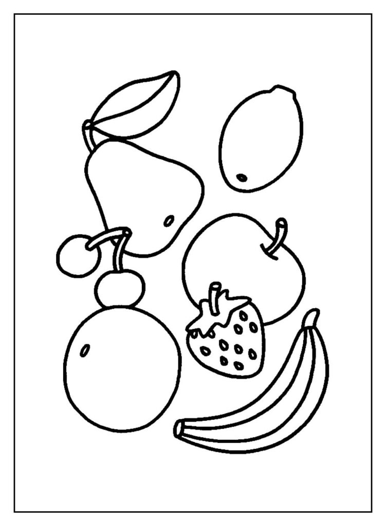 Desenho de Comida para colorir - Frutas