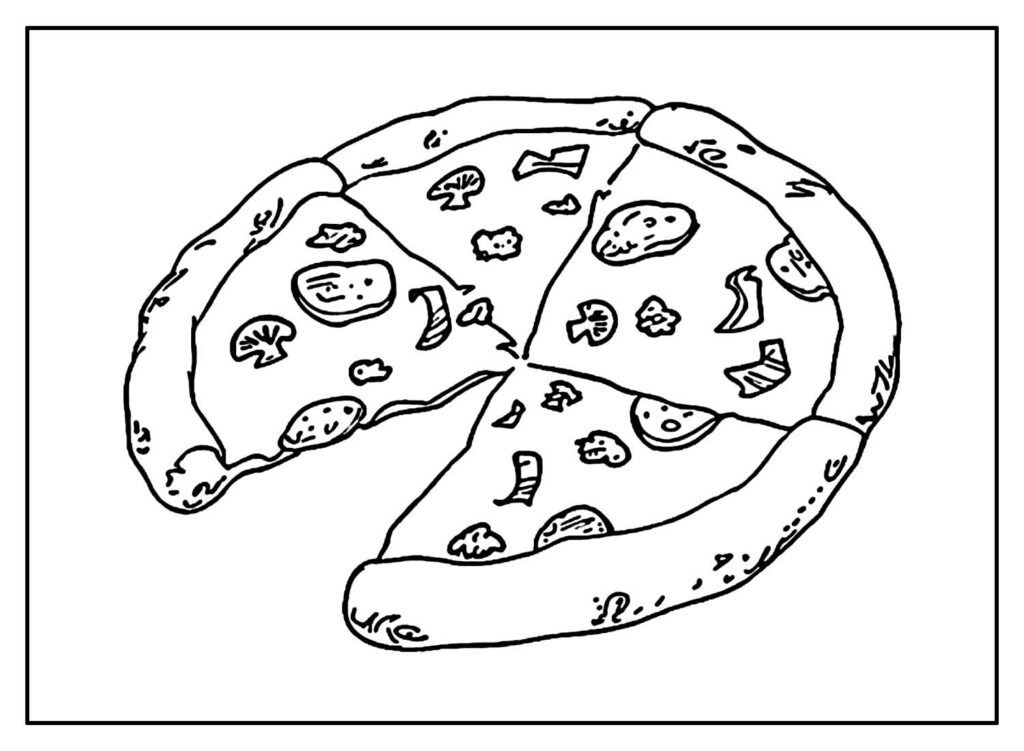 Desenho de Pizza para colorir