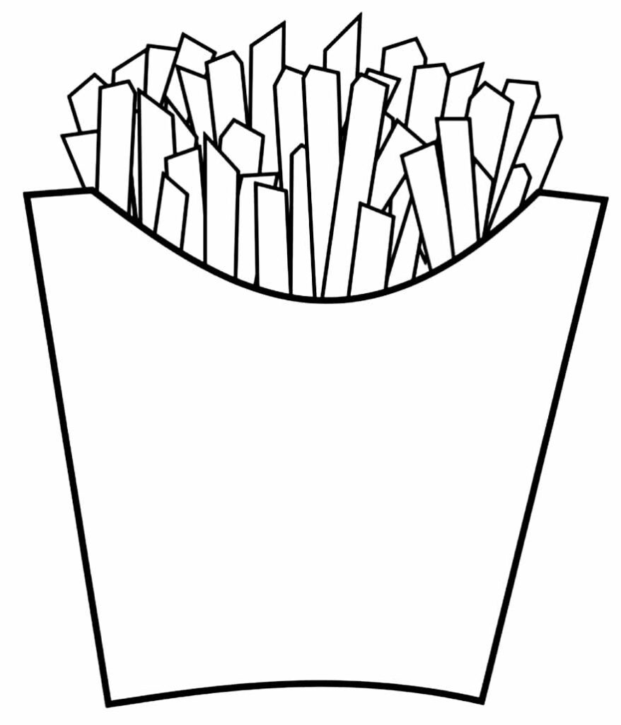 Comida para colorir - Desenho de Batata Frita