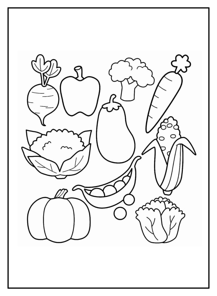 Desenho de comida kawaii para colorir para crianças