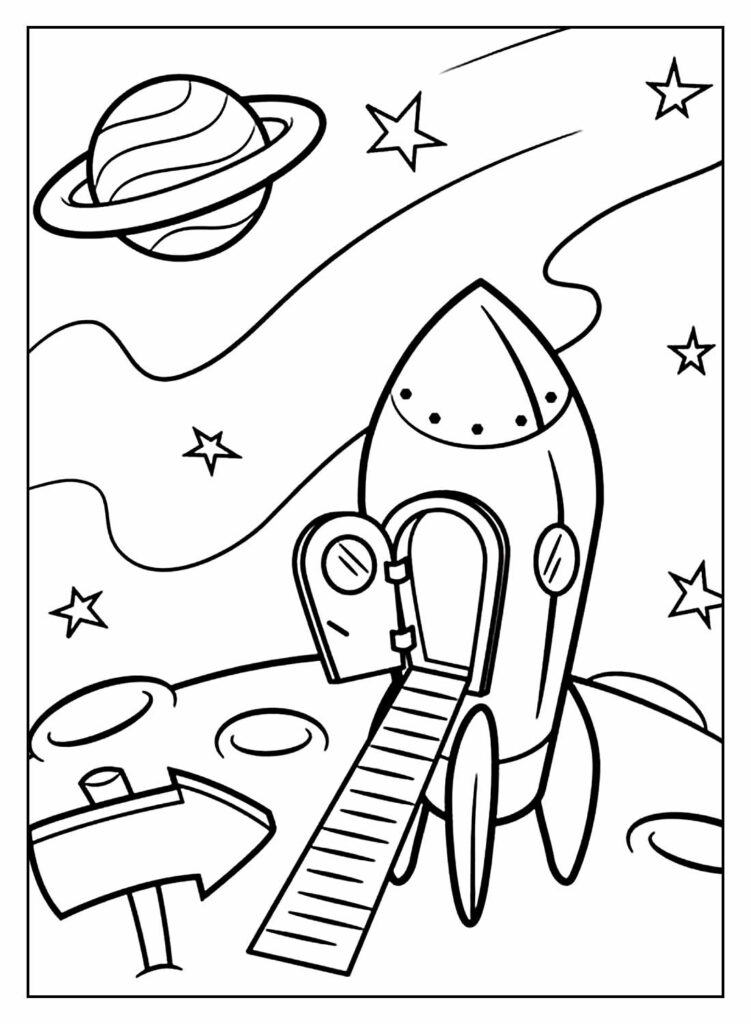 Foguete espacial para colorir