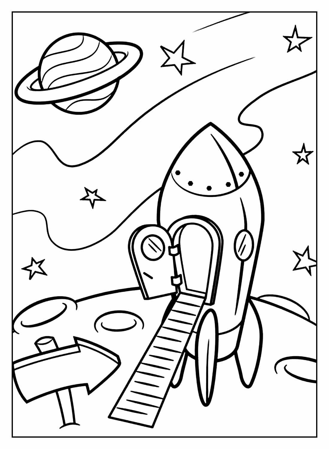 Desenhos de Foguete para colorir - Bora Colorir