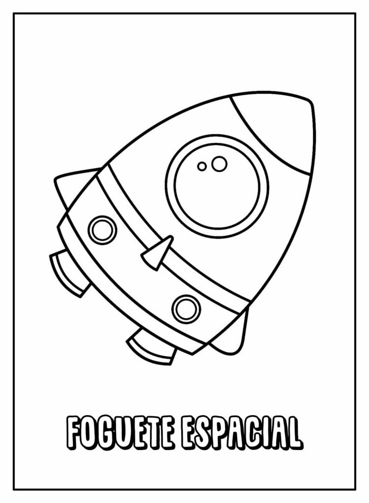 Foguete Espacial para colorir - Desenho Educativo