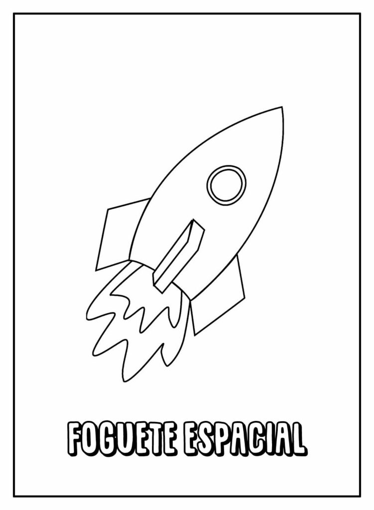 Desenho de Foguete Espacial com nome