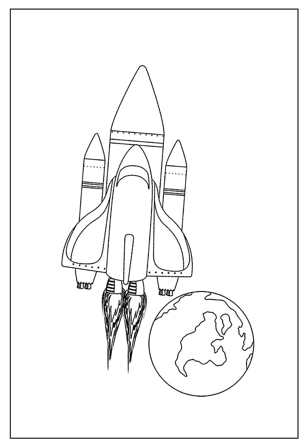 Desenho de Foguete Espacial para colorir