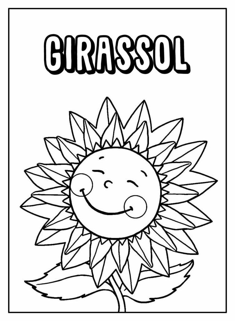 Desenho Educativo de Girassol com nome
