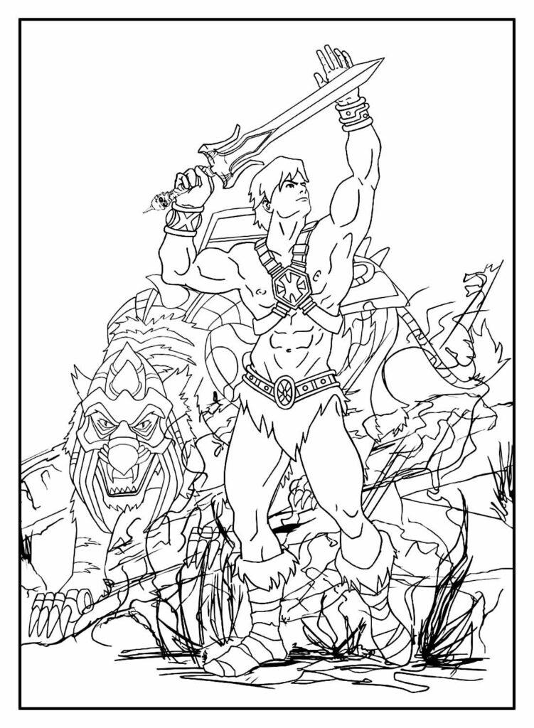 Desenho para pintar e colorir He-Man