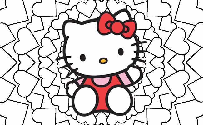 Desenhos Para Pintar e Colorir Hello Kitty - Imprimir Desenho 006