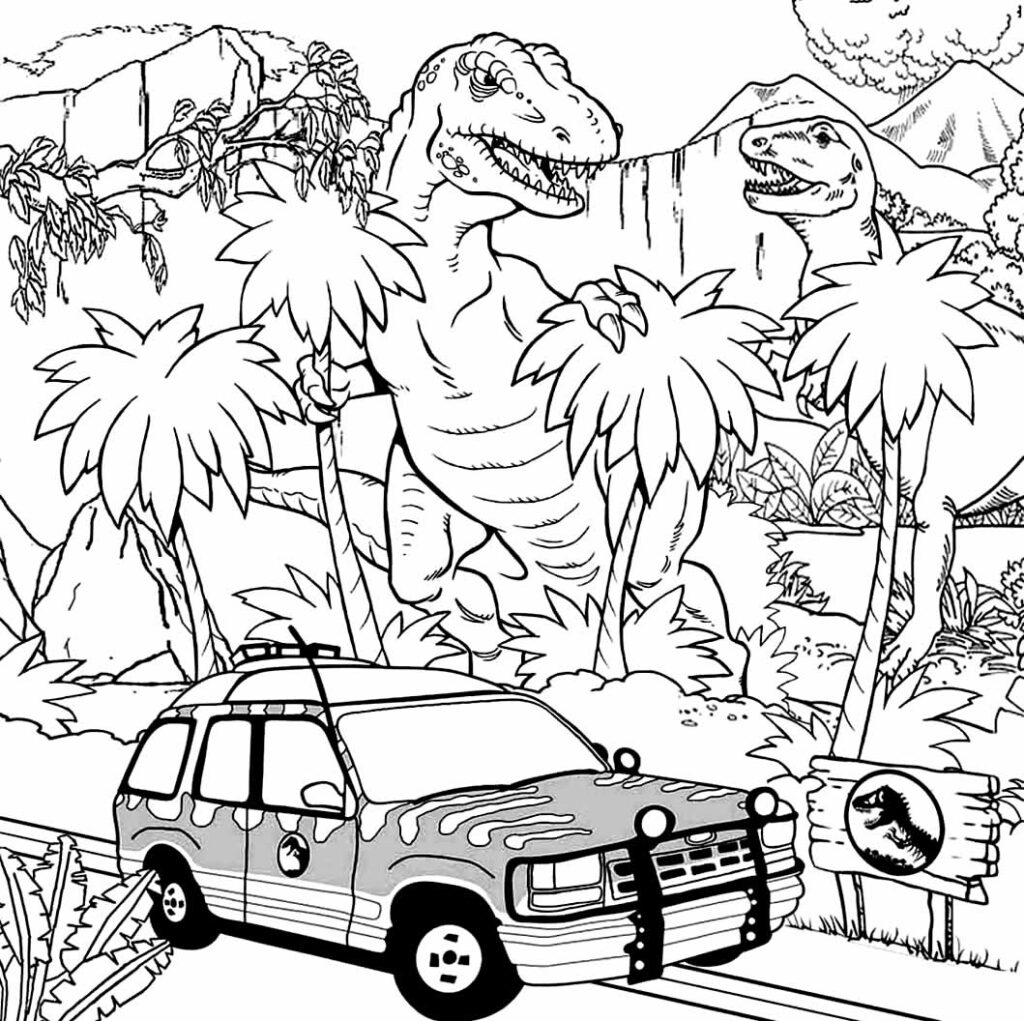 Desenho de Jurassic World para colorir