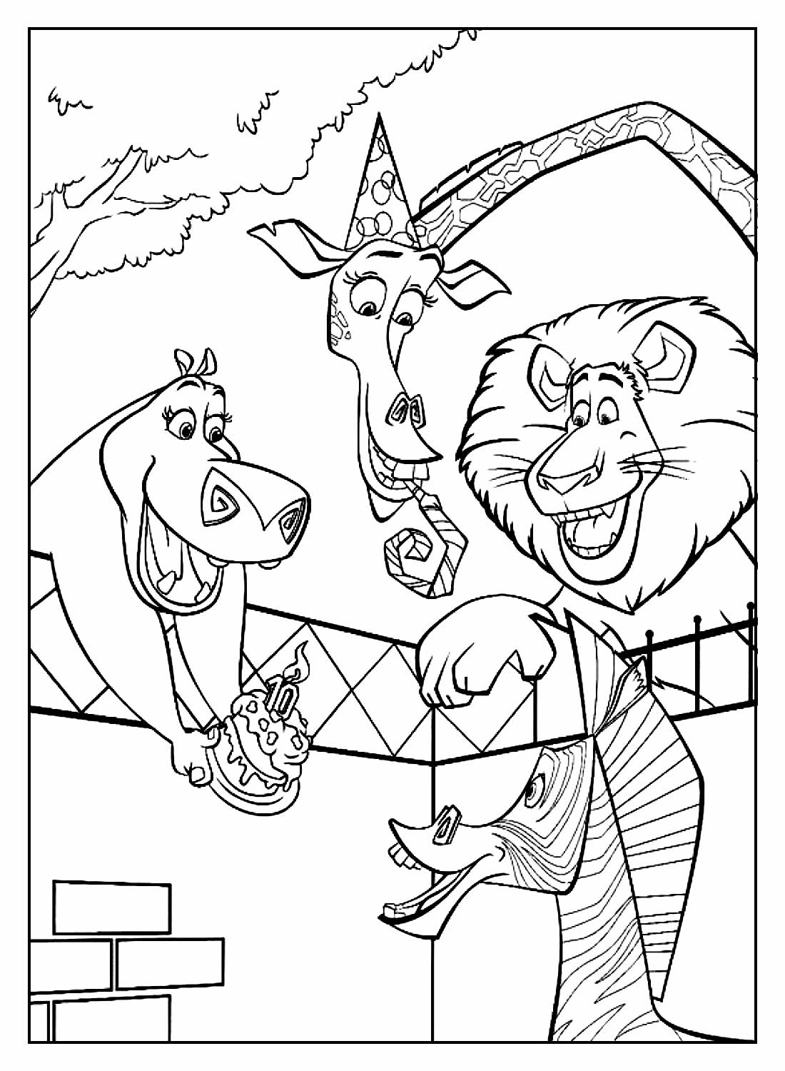 Desenhos de Madagascar para colorir - Bora Colorir