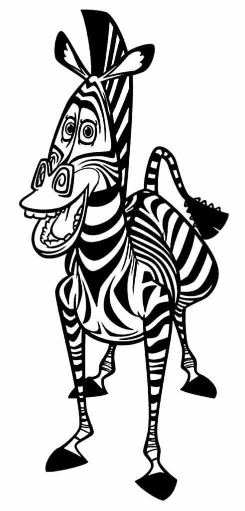 Imagem de Madagascar para colorir - Zebra