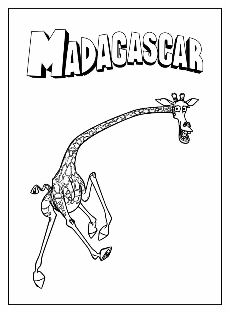 Desenho de Madagascar para colorir - Girafa
