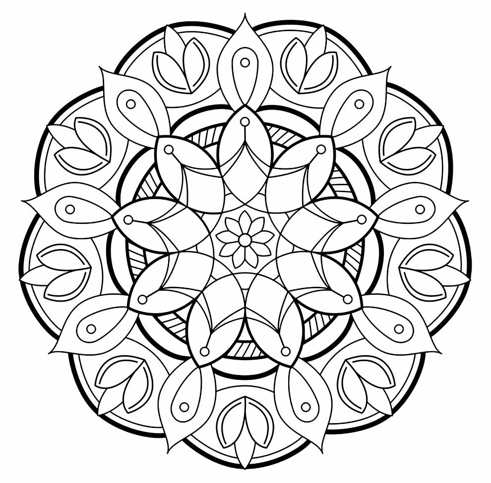 Desenhos Para Pintar e Colorir Mandalas - Imprimir Desenho 036