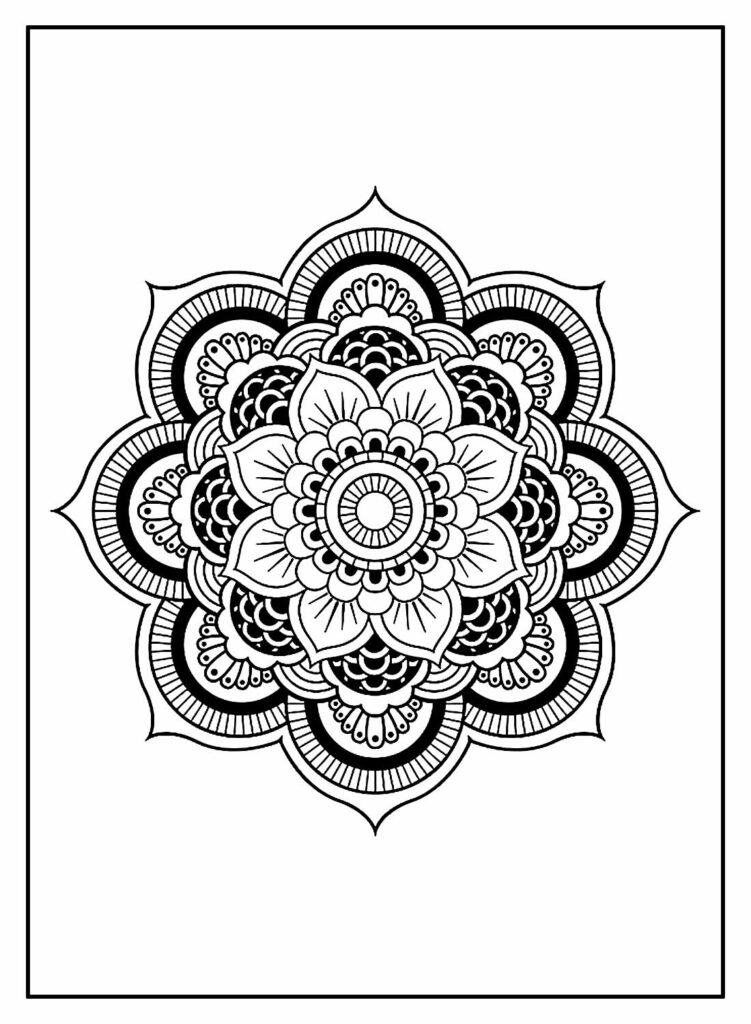 Desenho de Mandala para colorir e pintar