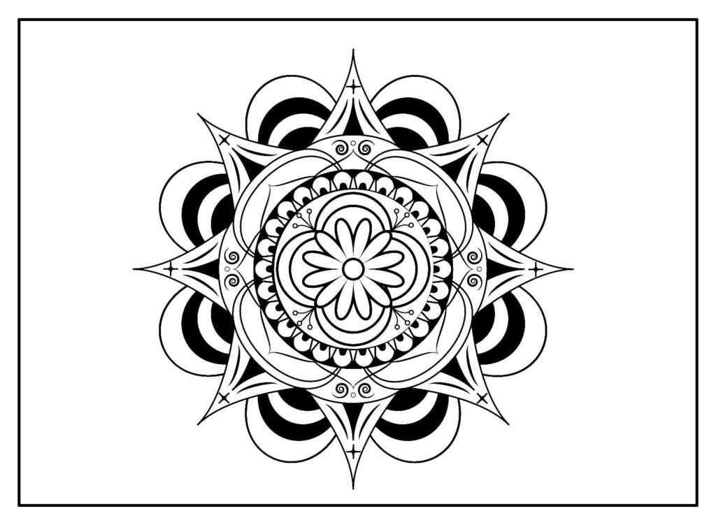Desenho de Mandala com borda