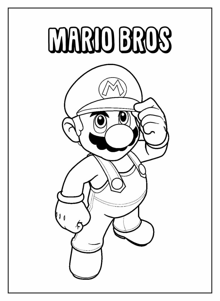 Desenho Educativo de Mario Bros para colorir