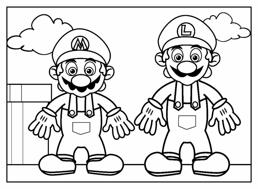 Desenho Super Mario Bross para pintar