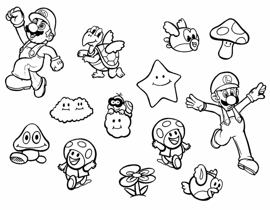 Desenho Super Mario Bross para pintar