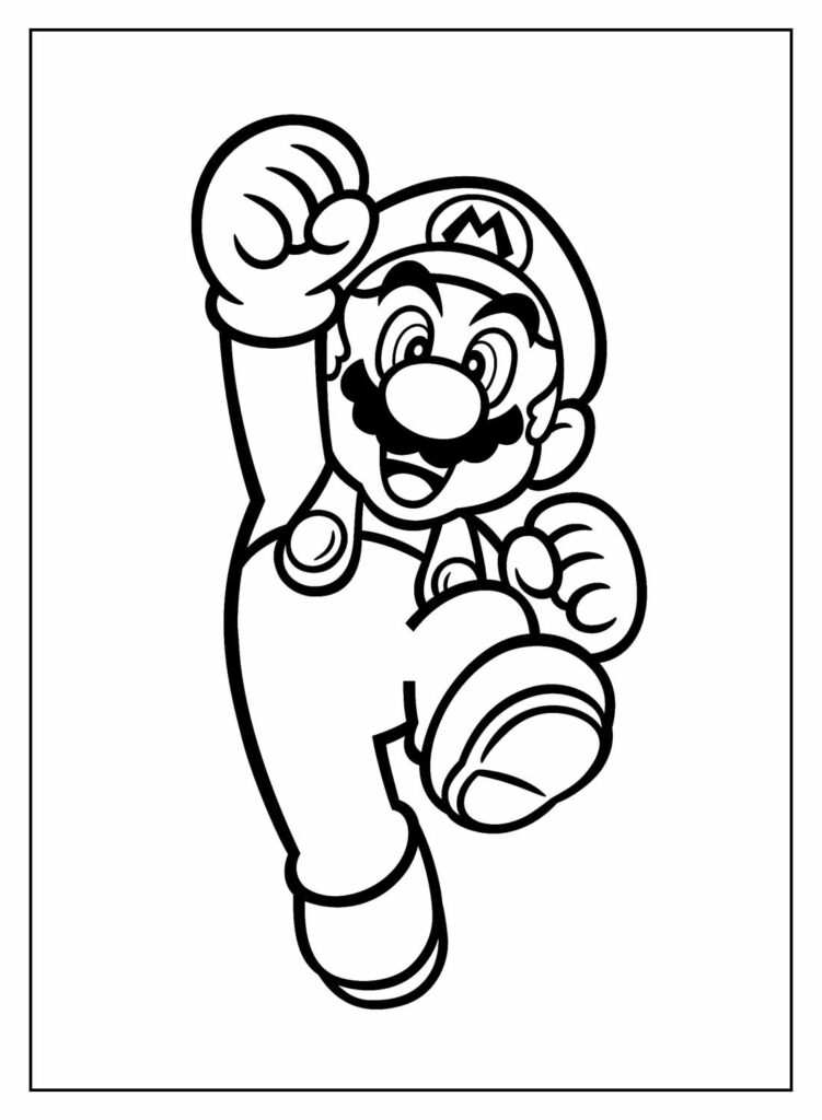 Desenho de Mario para colorir e pintar