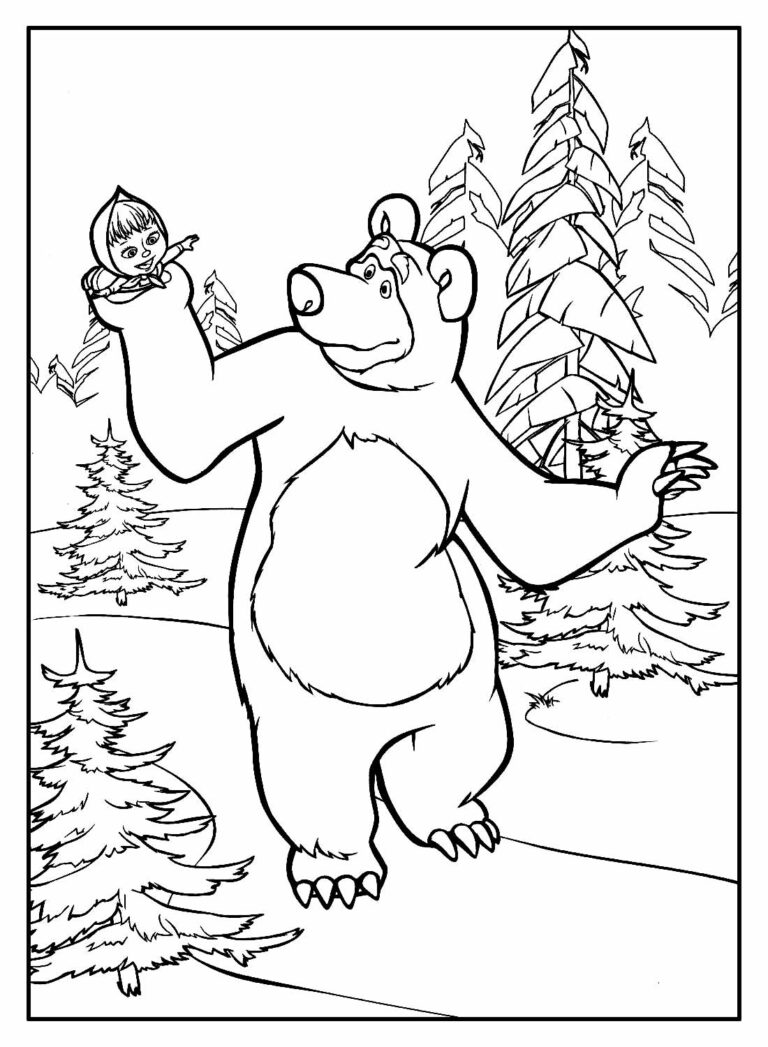 Desenhos de Masha e o Urso para colorir - Bora Colorir