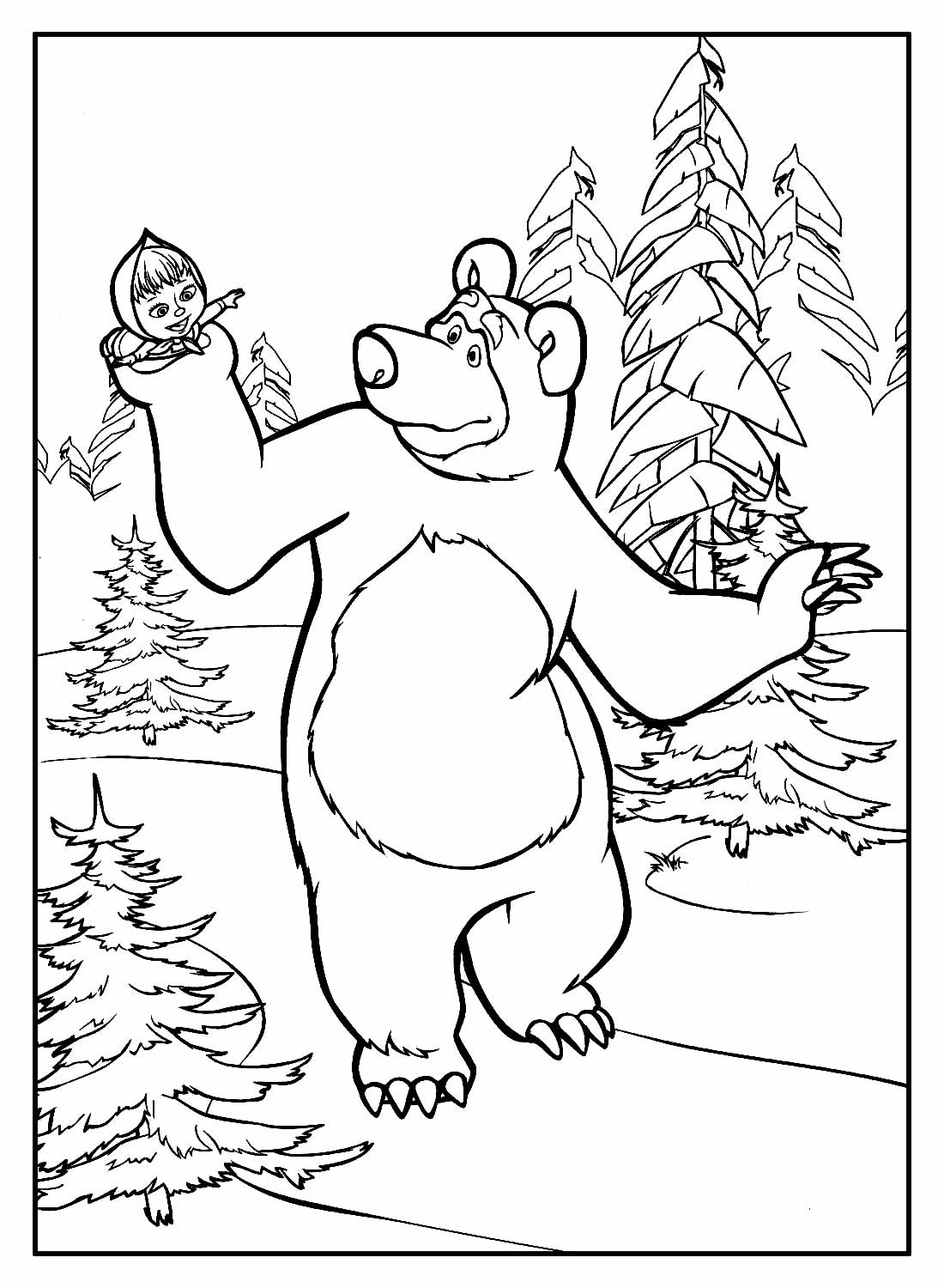 Desenhos de Masha e o Urso para colorir - Bora Colorir