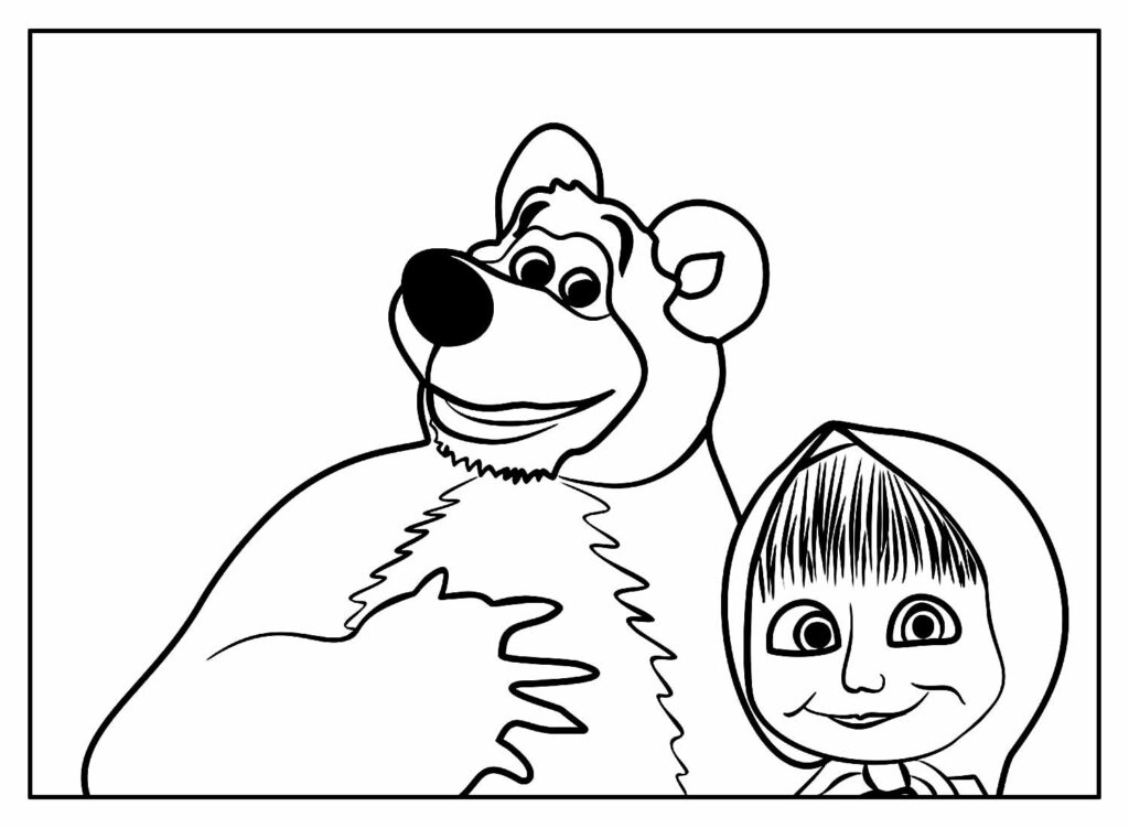 Masha e o Urso para colorir - Desenhos para pintar