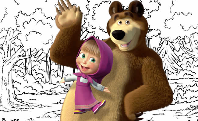 Desenhos de Masha e o Urso para colorir