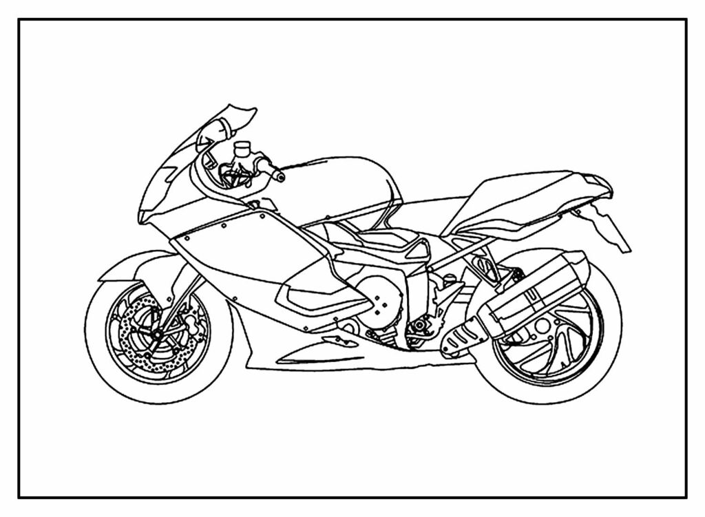 Desenho de Corrida de moto para colorir - Tudodesenhos