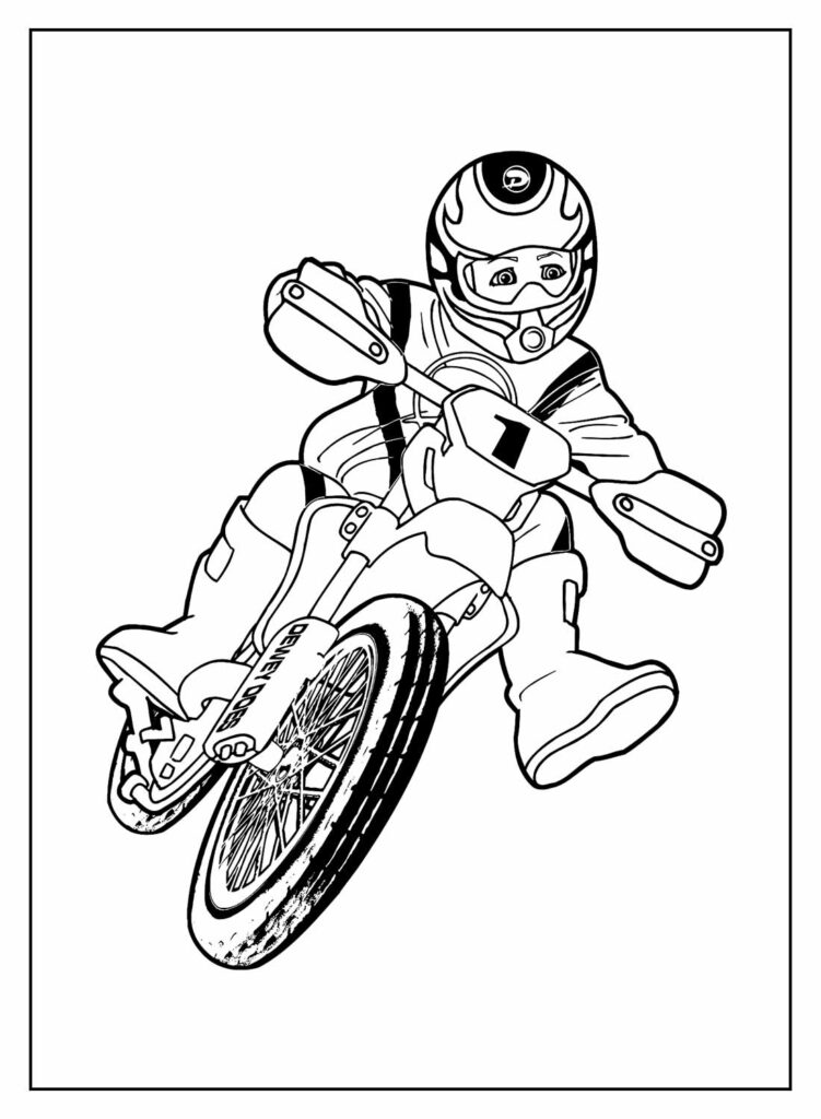 Desenho para colorir de moto · Creative Fabrica