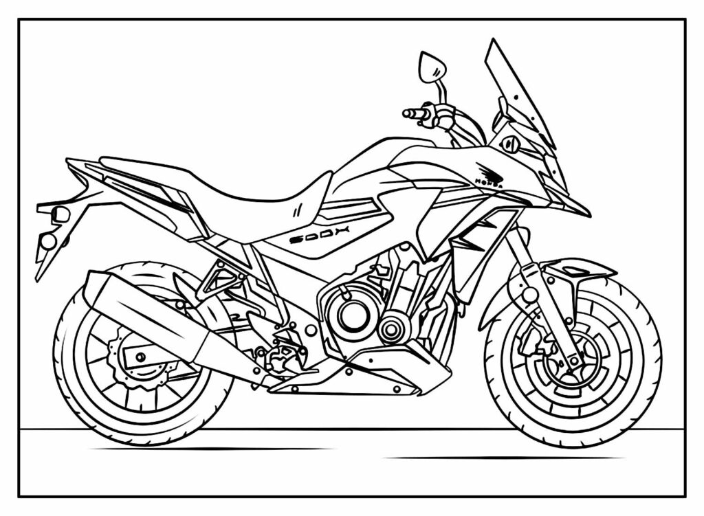 desenho de moto no grau para colorir