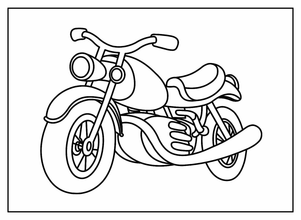 Moto contorno simples para colorir - Imprimir Desenhos