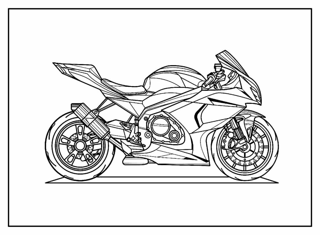 Desenho de Moto estacionada para colorir - Tudodesenhos