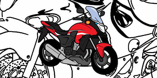 Desenho de Moto do Kaio pintado e colorido por Kellynda o dia 13