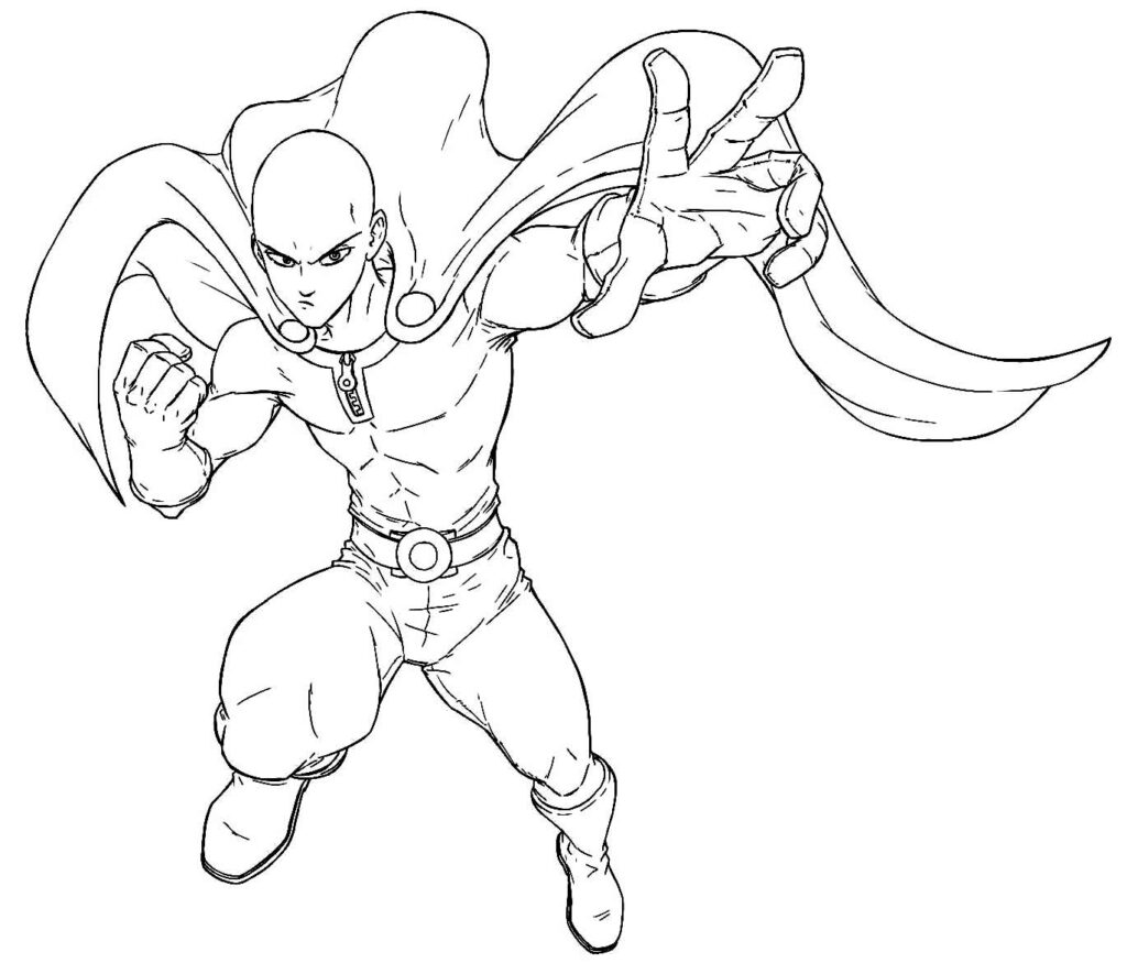 Desenho de One Punch Man para colorir