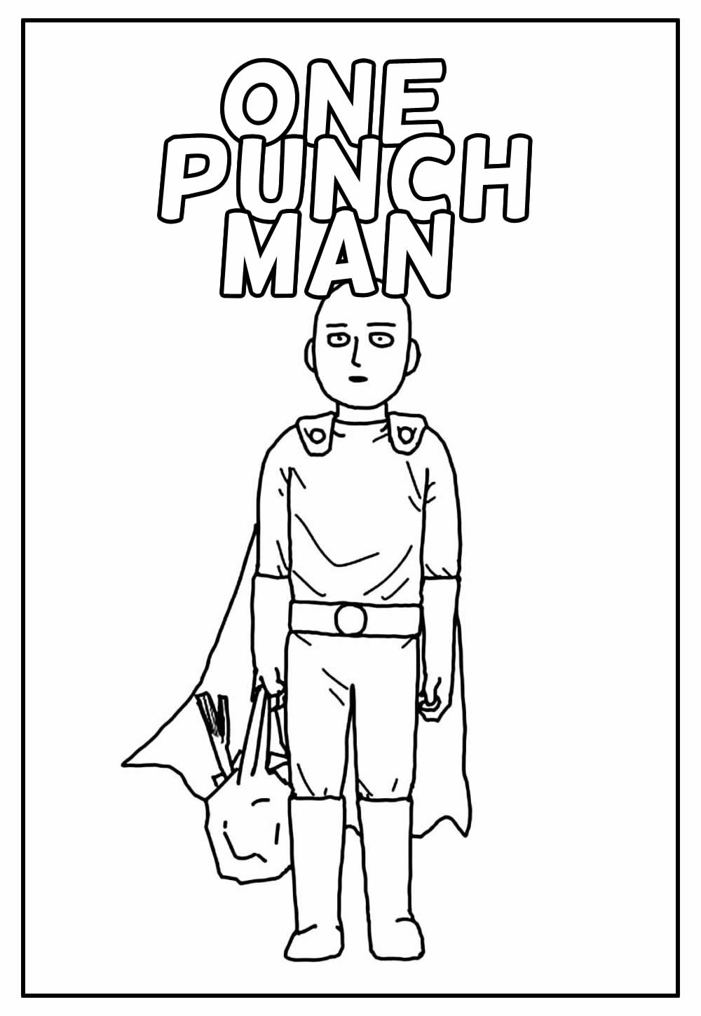 Desenho Educativo do One Punch Man para pintar