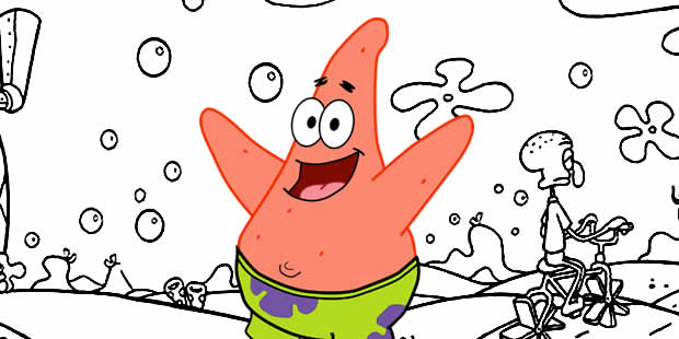 Desenhos do Patrick para Colorir e Imprimir