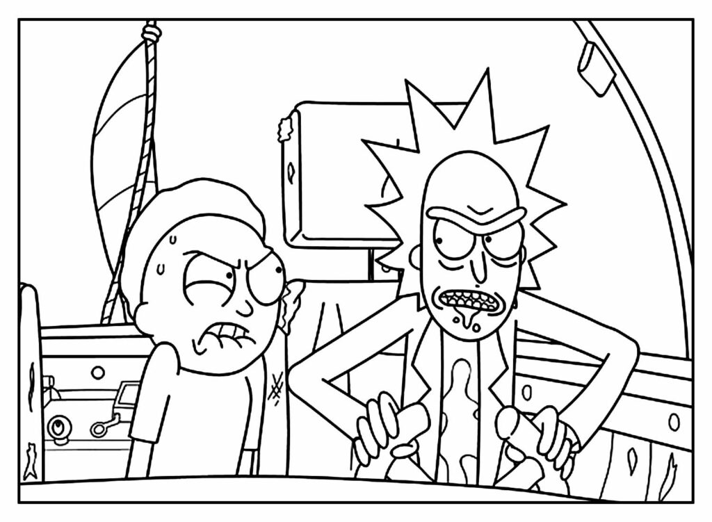 Desenho Rick e Morty Colorir