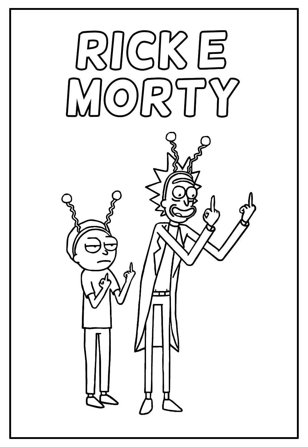 Desenho de Rick e Morty para colorir