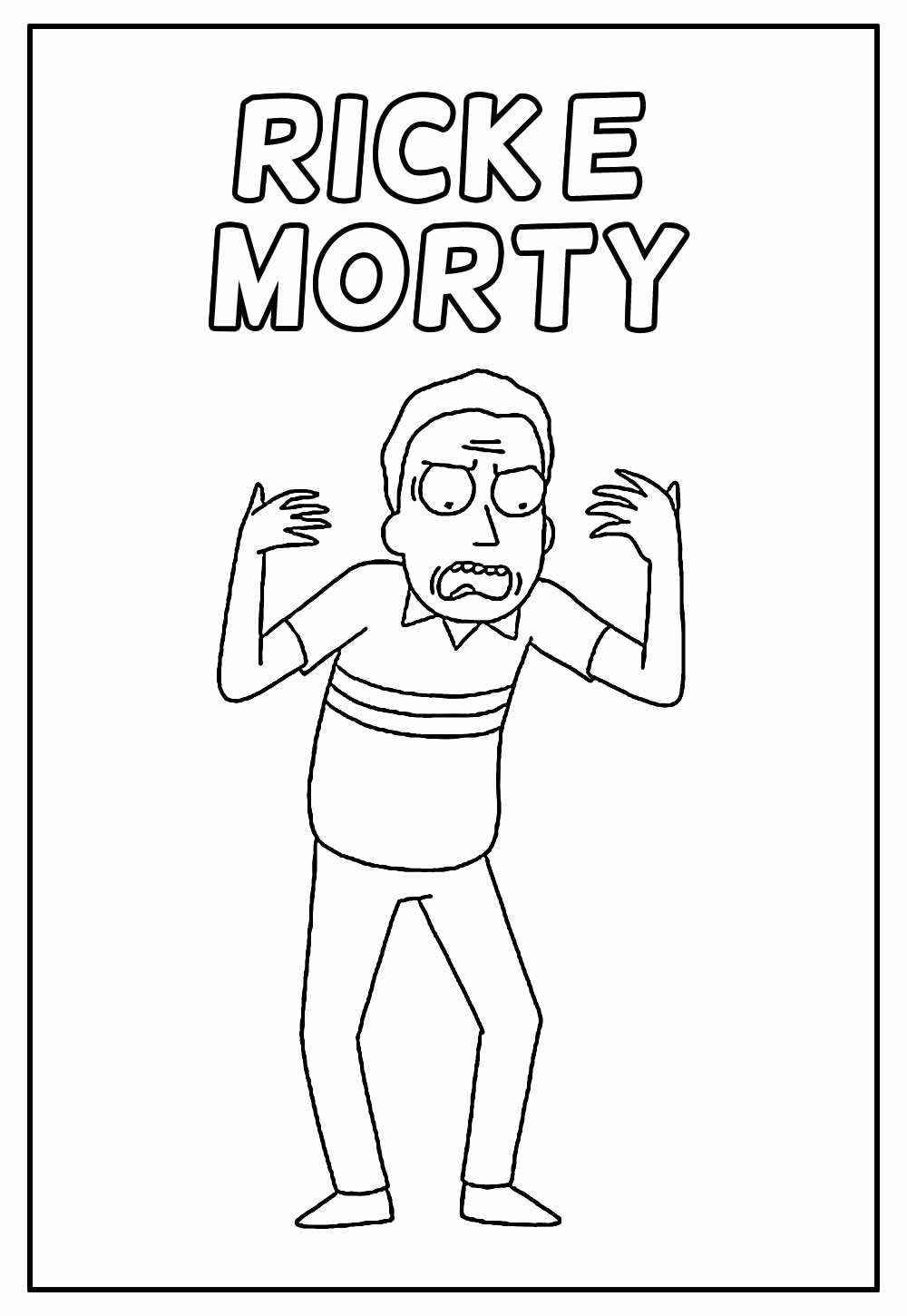 Desenho de Rick e Morty para imprimir e colorir