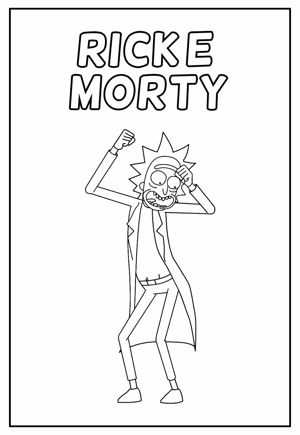 Desenho de Rick e Morty para fazer arte