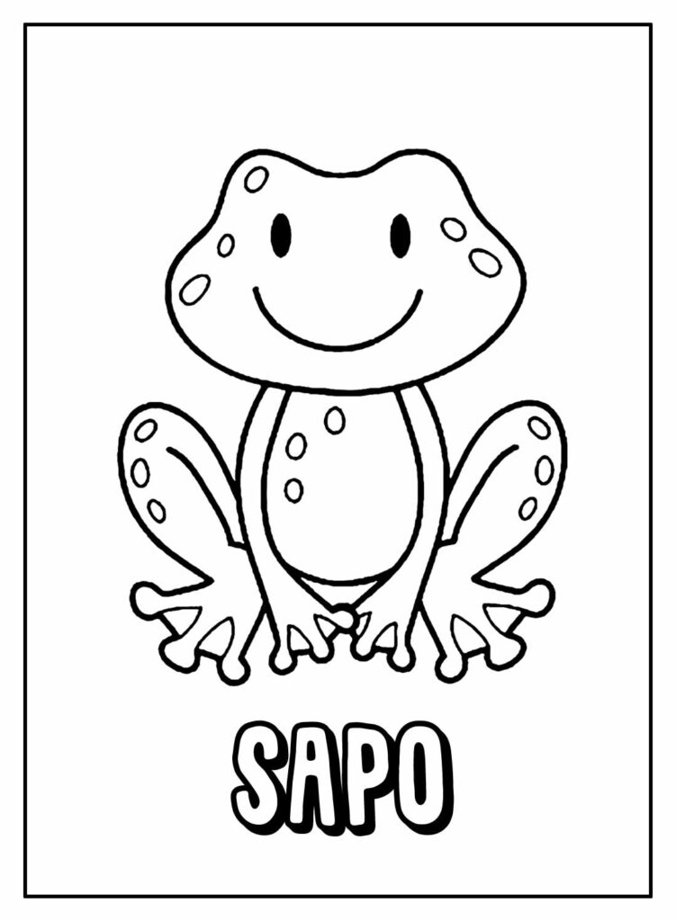 Desenho Educativo de Sapo para colorir