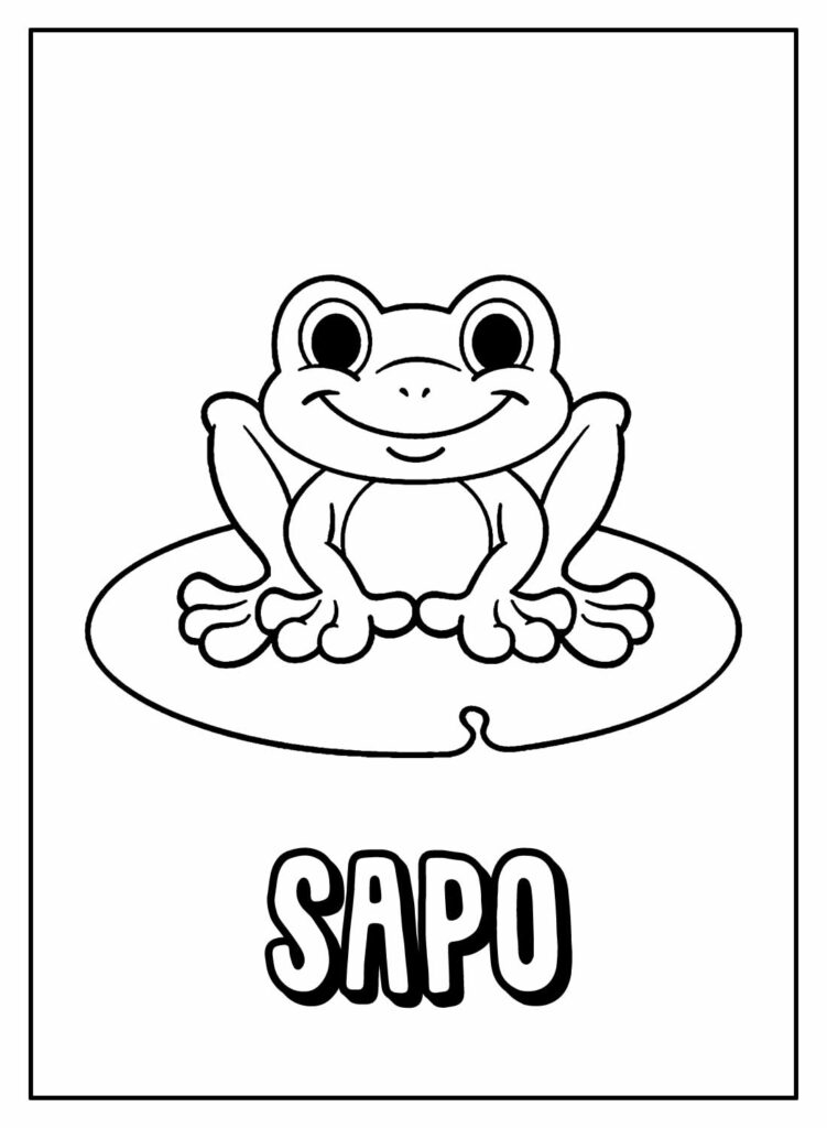 Desenho de Sapo para colorir com nome