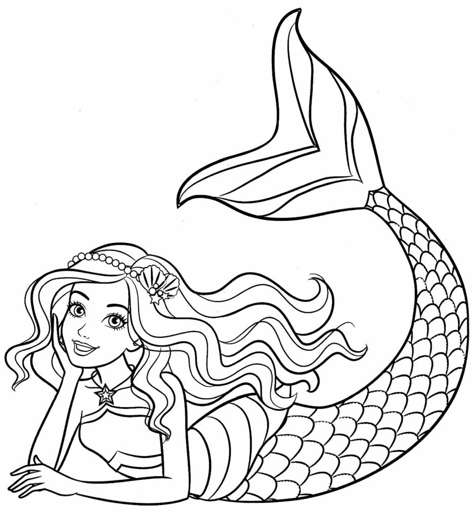 Desenho barbie sereia e o golfinho para colorir!