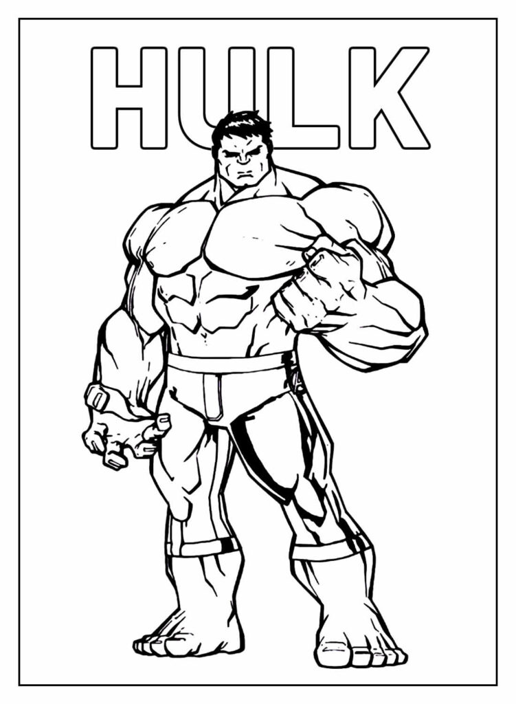 Desenhos para pintar do Hulk