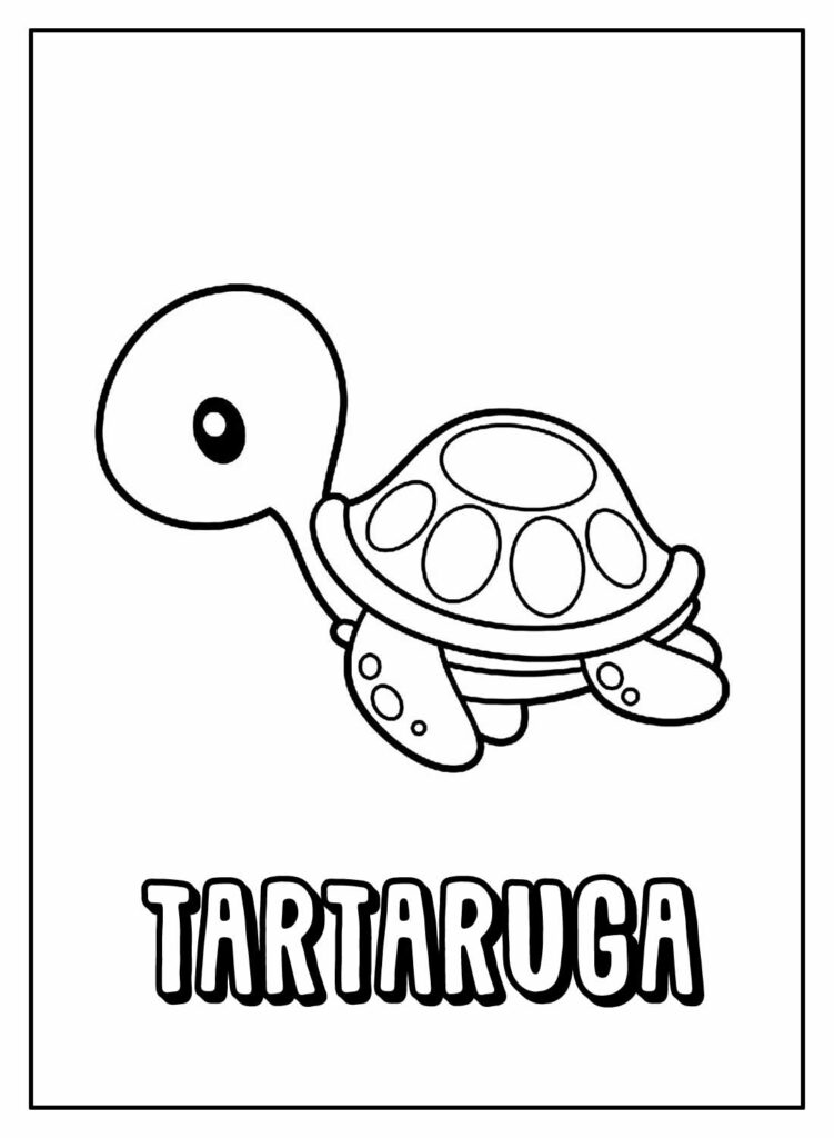 Desenho Educativo de Tartaruga