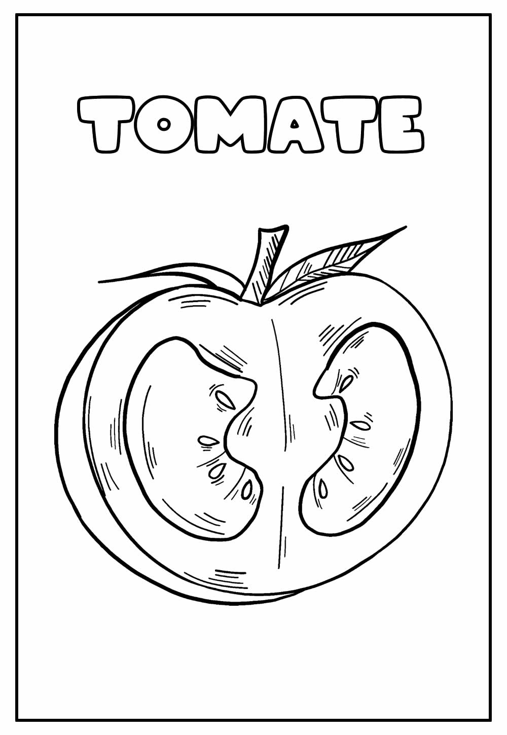 Desenho Educativo de Tomate para colorir