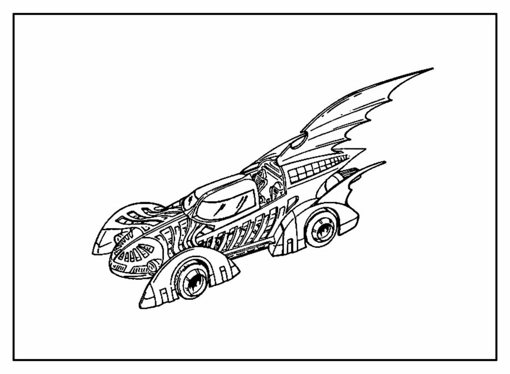 Desenho do Batmóvel para colorir