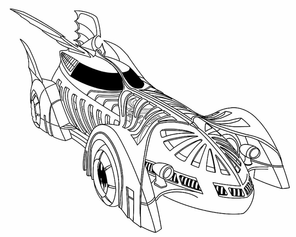 Carro do Batman para pintar e colorir - Batmóvel