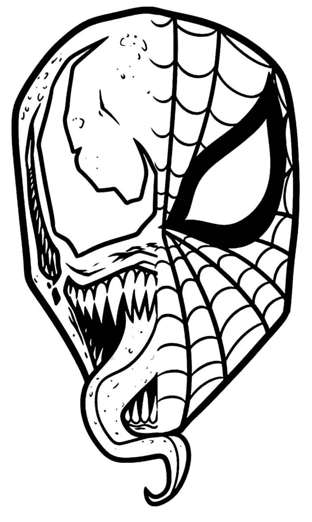 Desenho para colorir Venom e Homem-Aranha