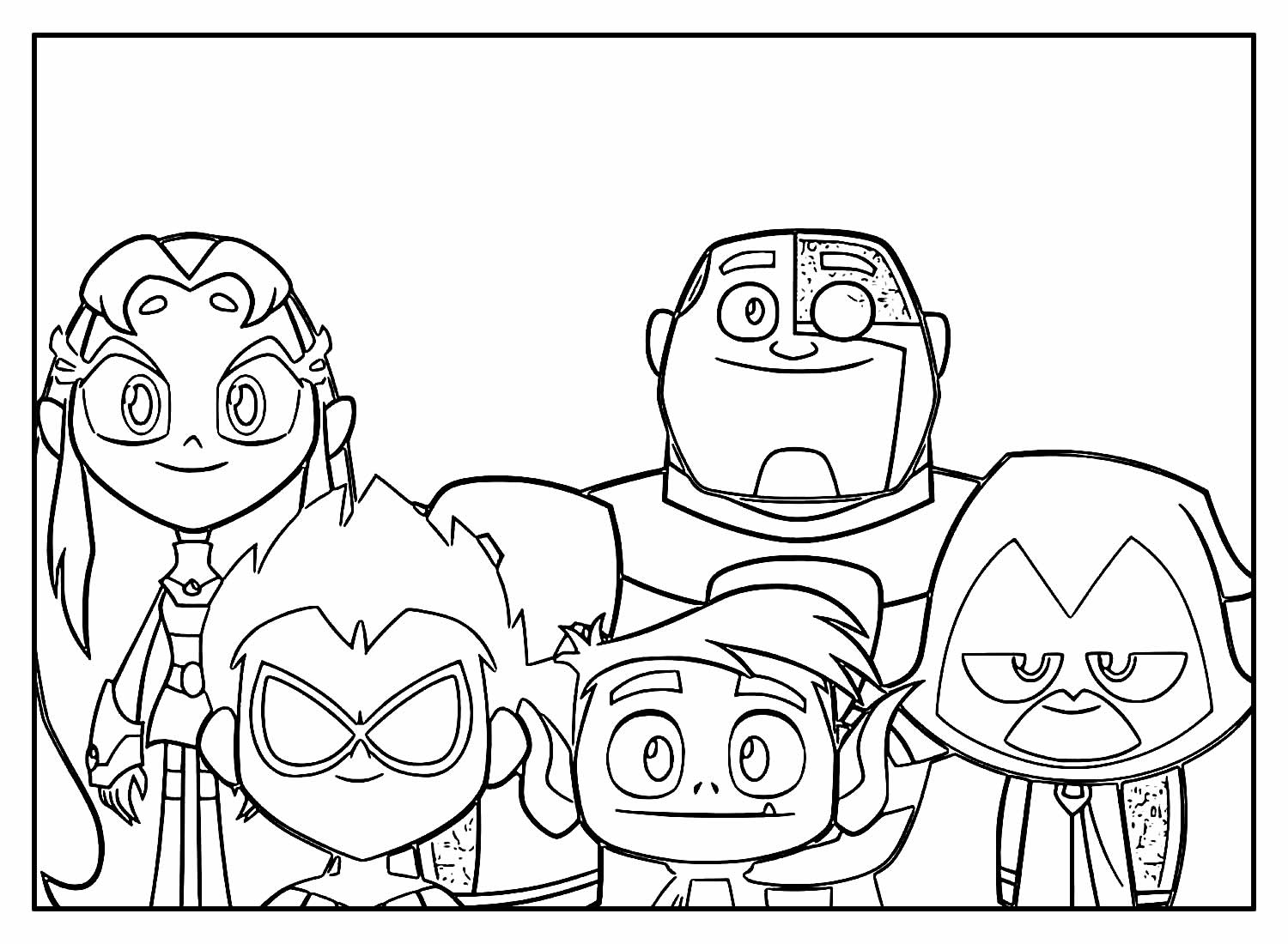 Desenhos dos Jovens Titãs para colorir - Bora Colorir